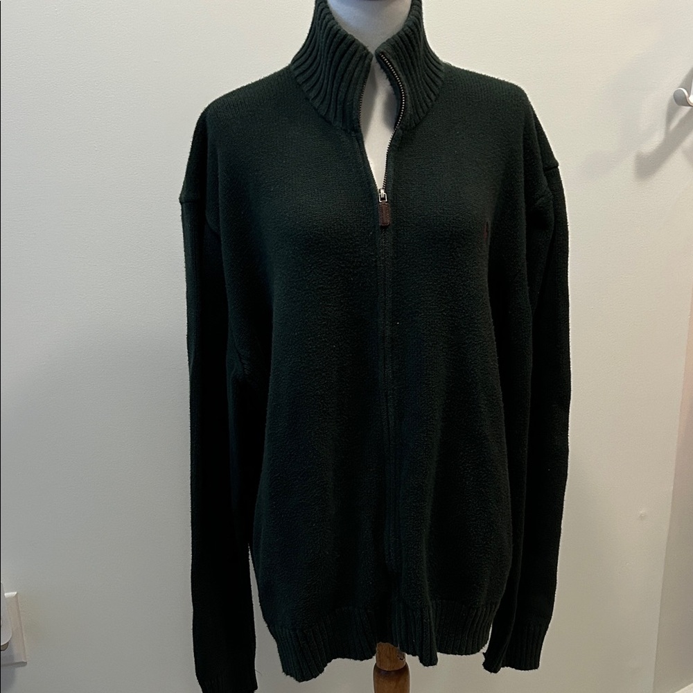 Polo Ralph Lauren Men's Deep Green Zip-Up Sweater